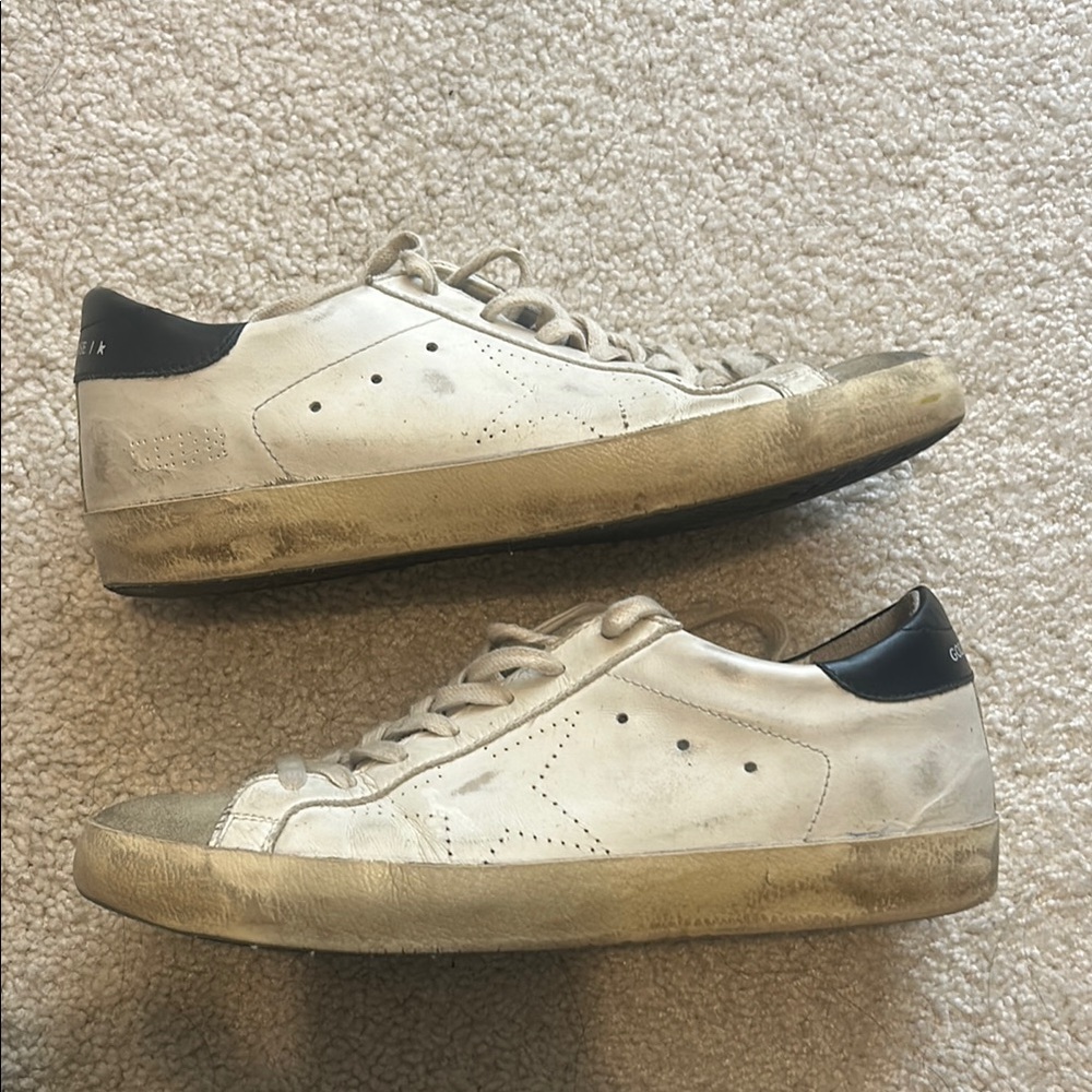 Golden Goose White and Black Low-Top